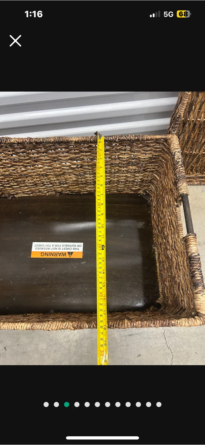 Woven Storage Chest Ottoman - photo 4