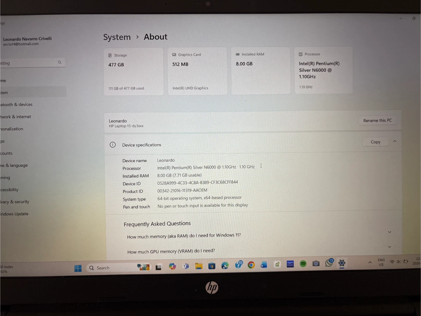 Laptop HP 15 - photo 2