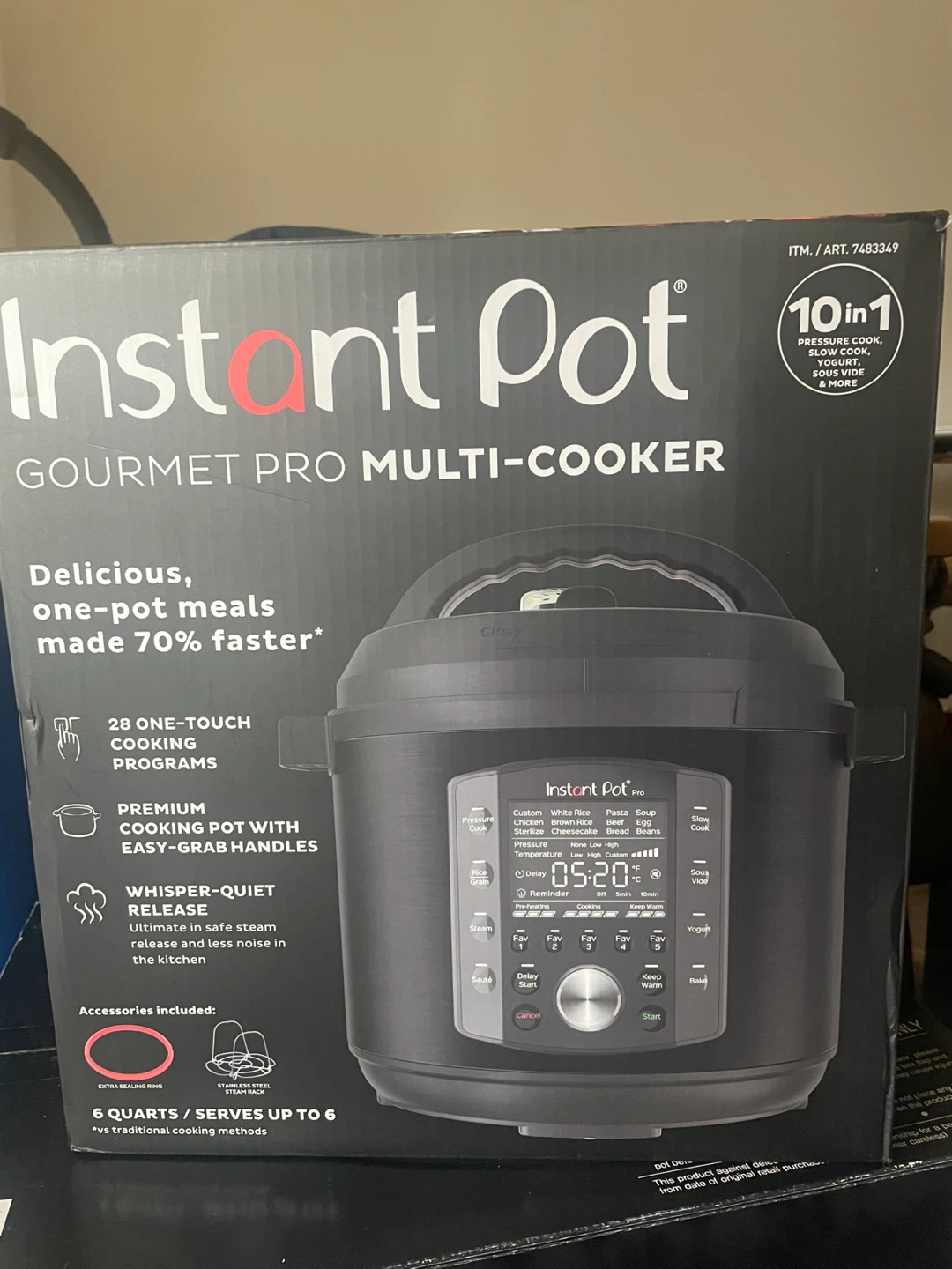 New Instant Pot Gourmet Pro Multi-Cooker 10-in-1, Black, 6 Quart - photo 3