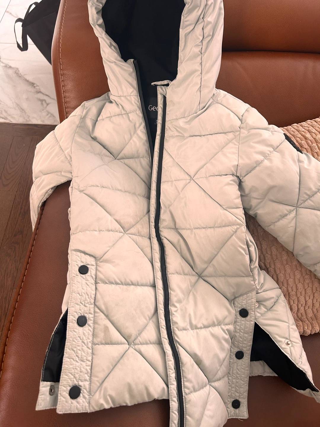 George Girls Puffer Winter Coat XS/TP Light Grey - photo 2