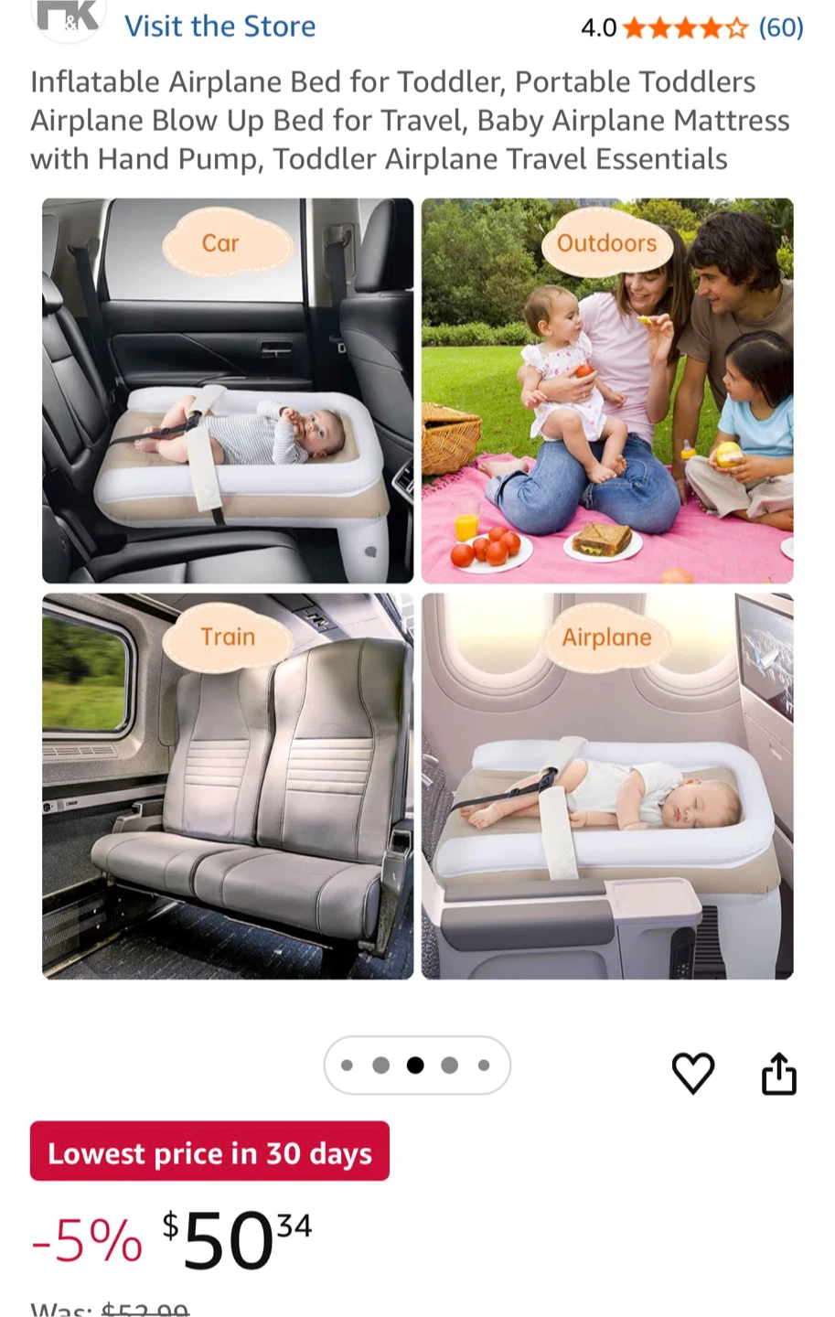 (New) inflatable Toddler Airplane Bed with Hand Pump - photo 2