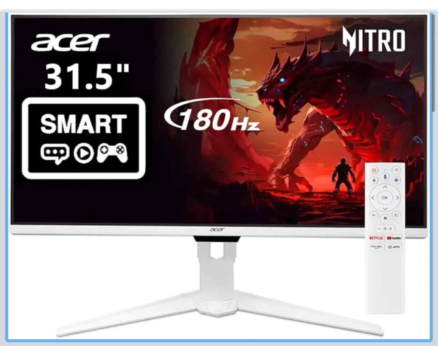 Acer Nitro 31.5" WQHD 180Hz Gaming Monitor (White)