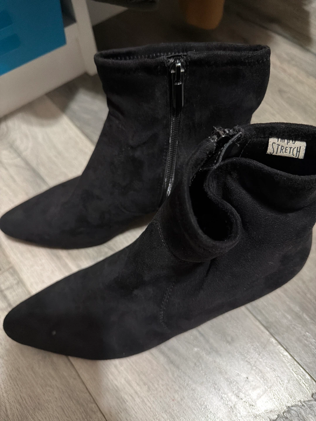 Black Suede-like Ankle Boots - photo 2