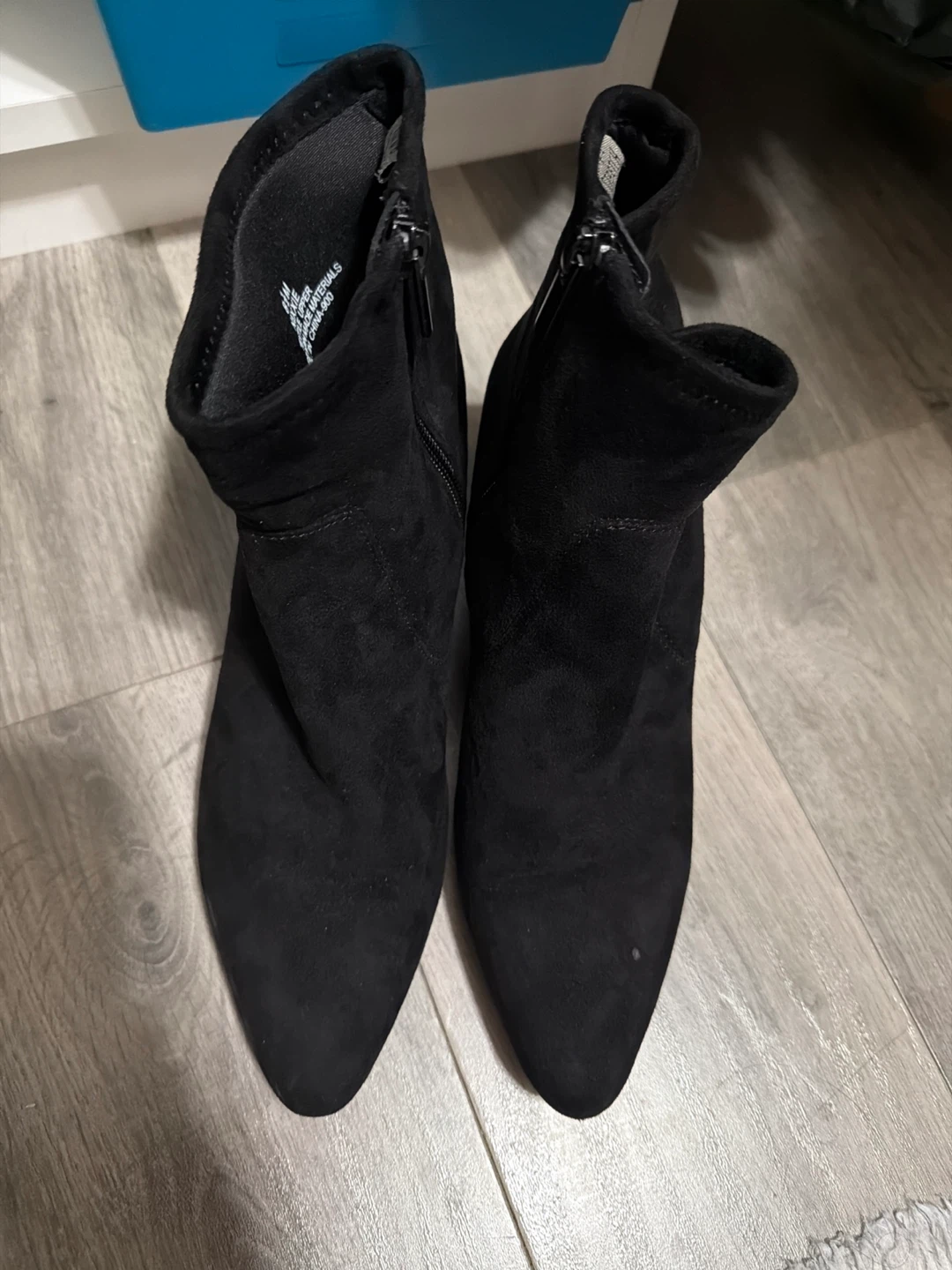 Black Suede-like Ankle Boots