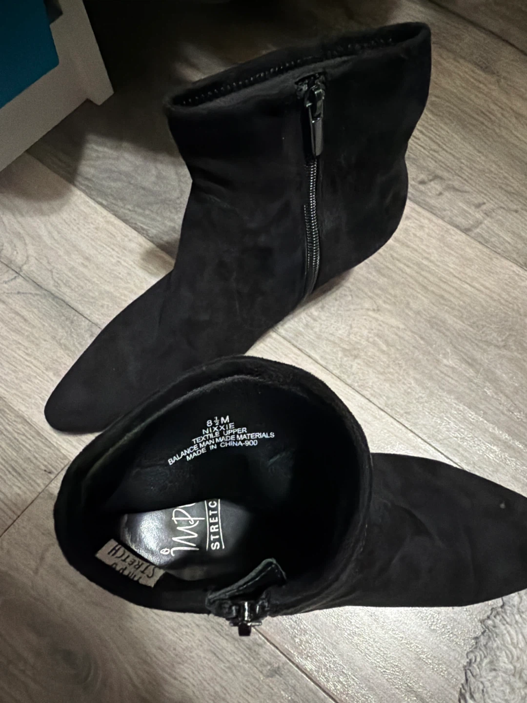 Black Suede-like Ankle Boots - photo 3