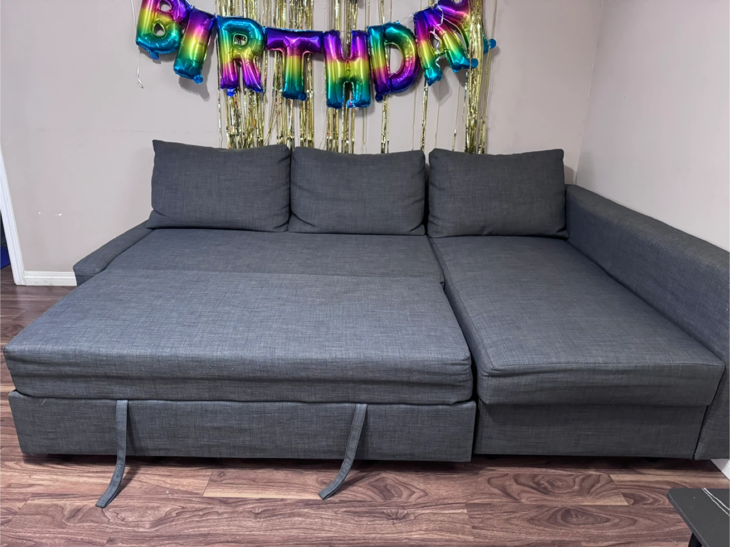 Grey Sectional Sofa Bed with Storage - photo 4