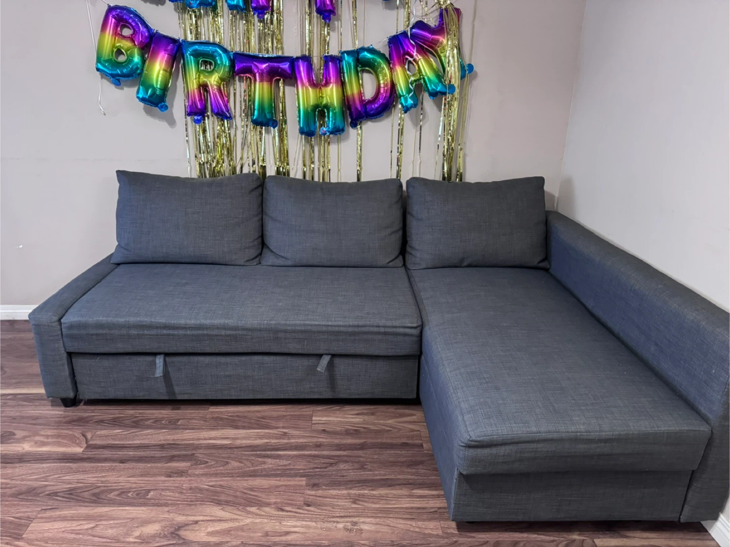 Grey Sectional Sofa Bed with Storage