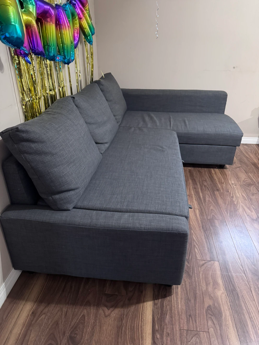 Grey Sectional Sofa Bed with Storage - photo 3