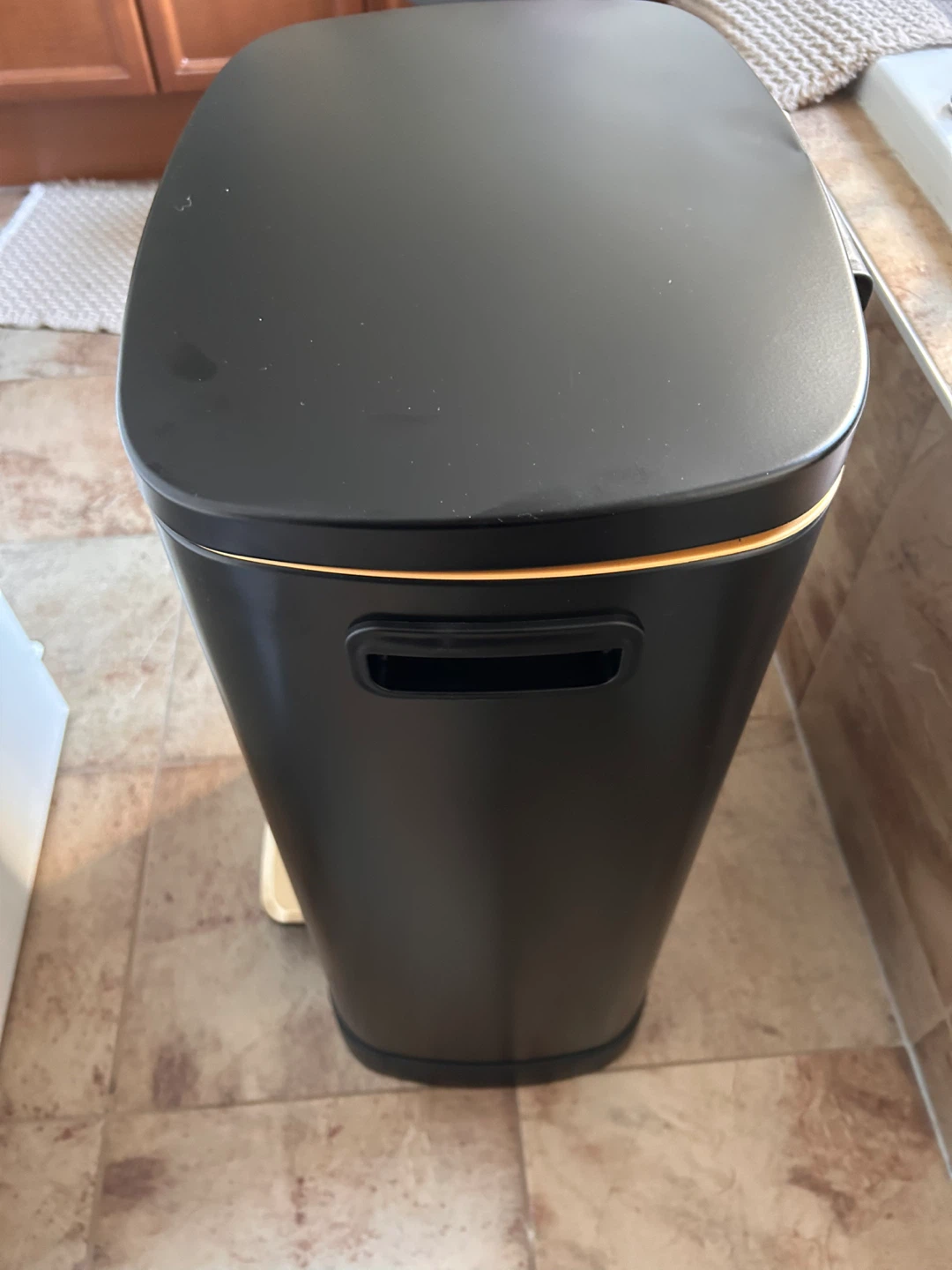 Black Slim Step Trash Can - photo 2