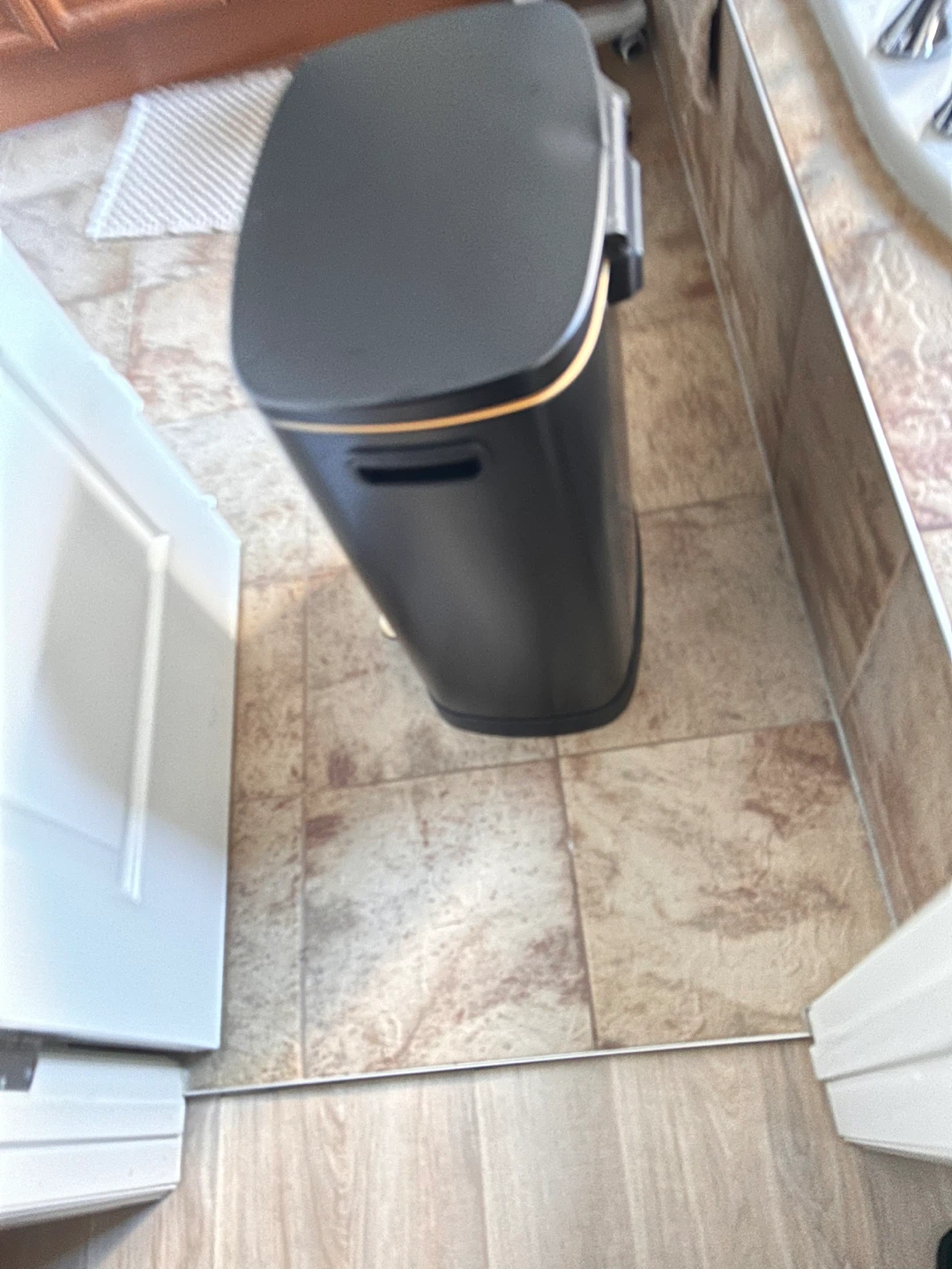 Black Slim Step Trash Can