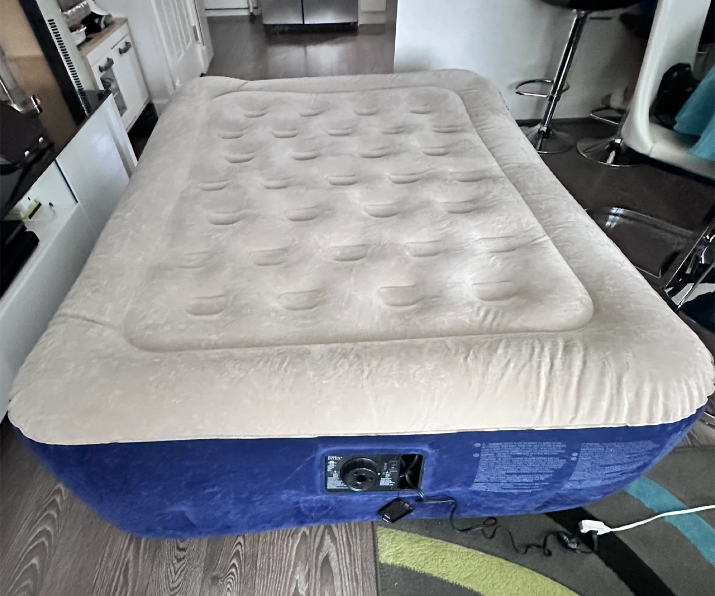 INTEX Double Sized Air Mattress with Built-in Pump