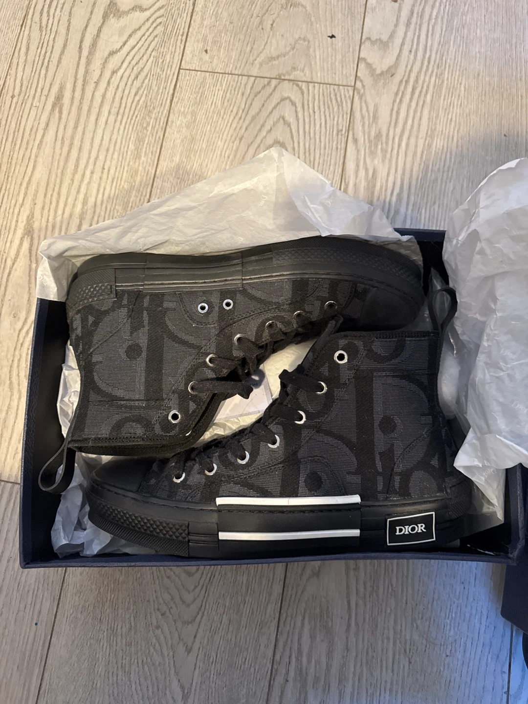 DIOR High-Top Sneakers - Black Monogram - photo 4