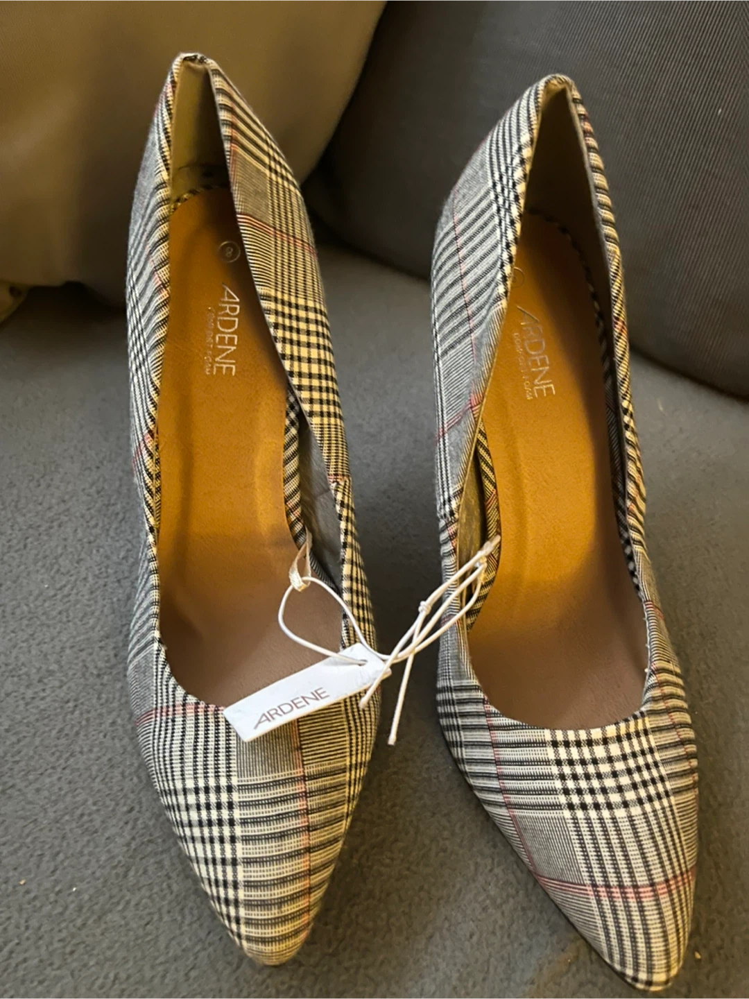 Ardene Plaid Pointed Toe Heels