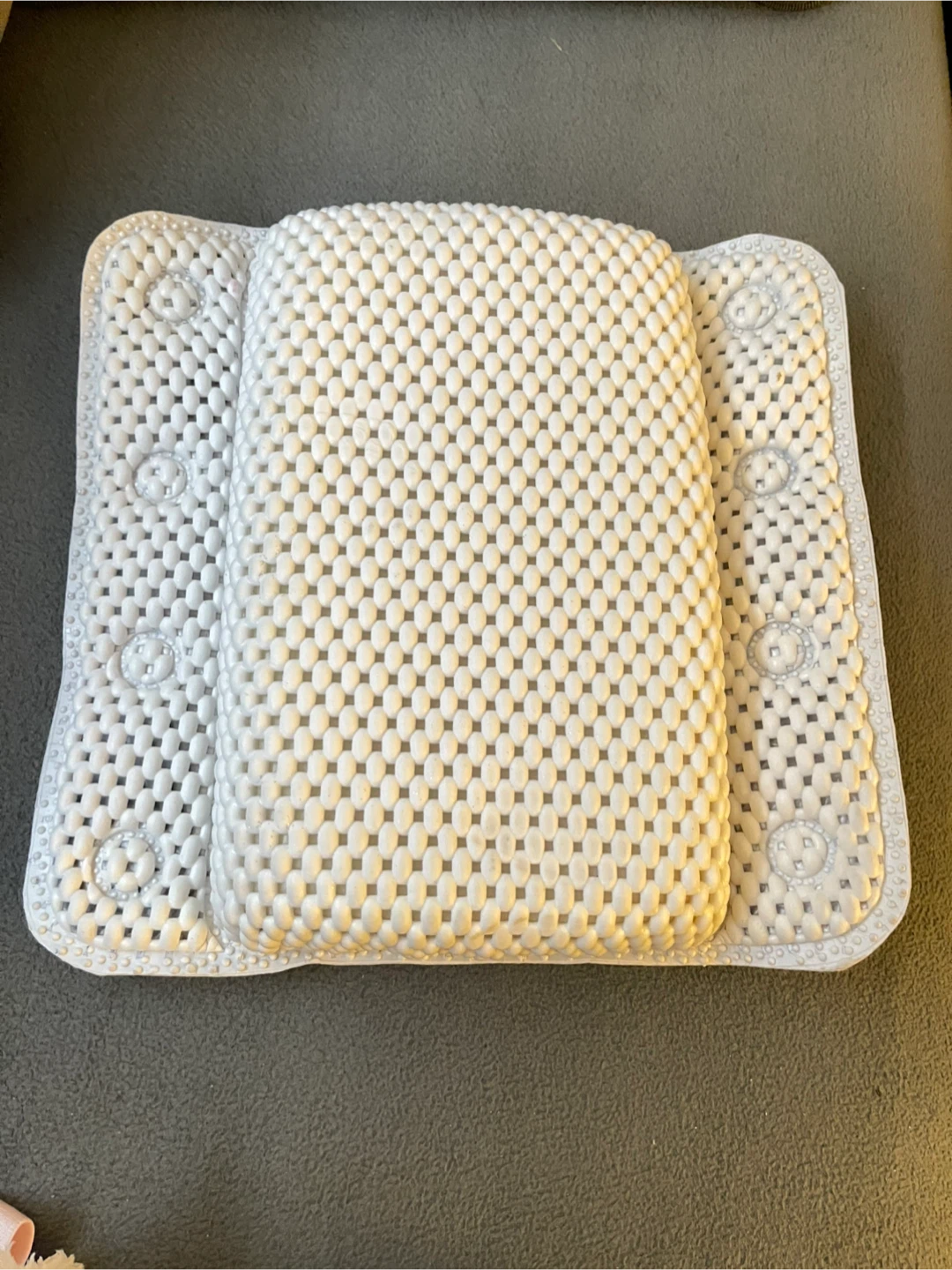 White Bath Pillow with Suction Cups