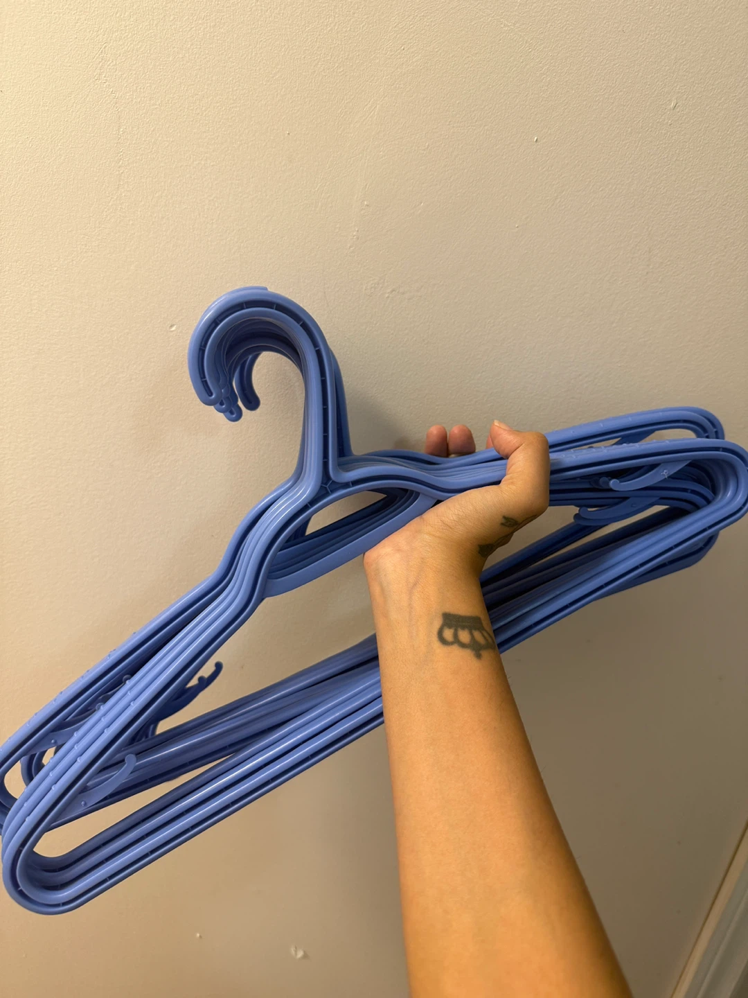 Set of 12 Light Blue Plastic Hangers