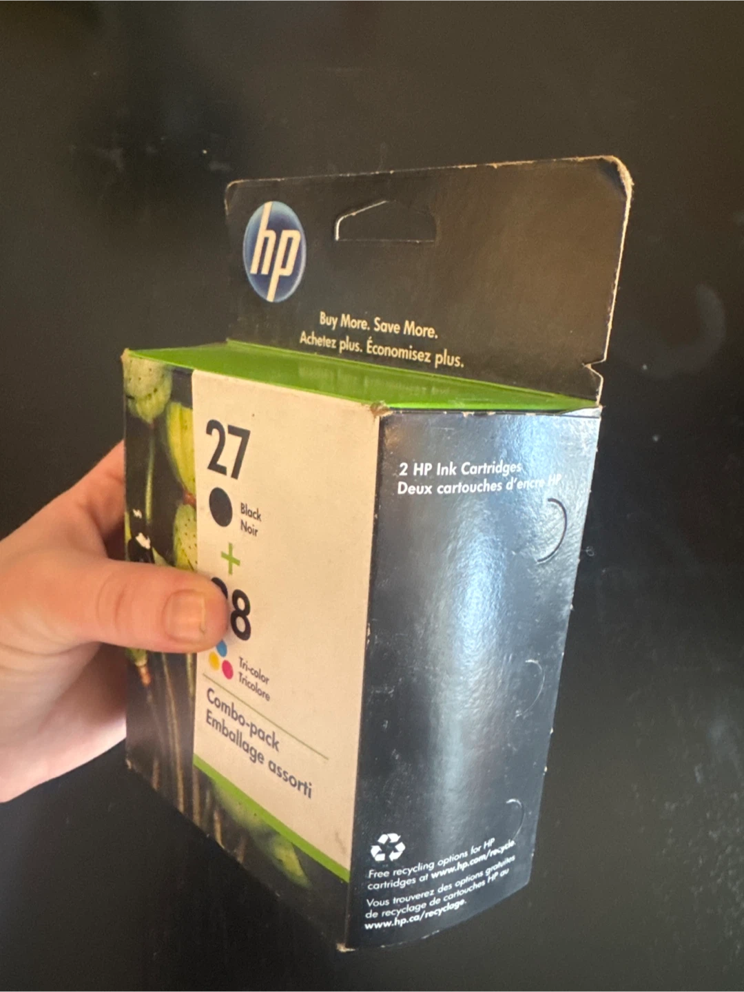 HP 27 Black and 28 Tri-color Ink Cartridge Combo Pack - photo 3