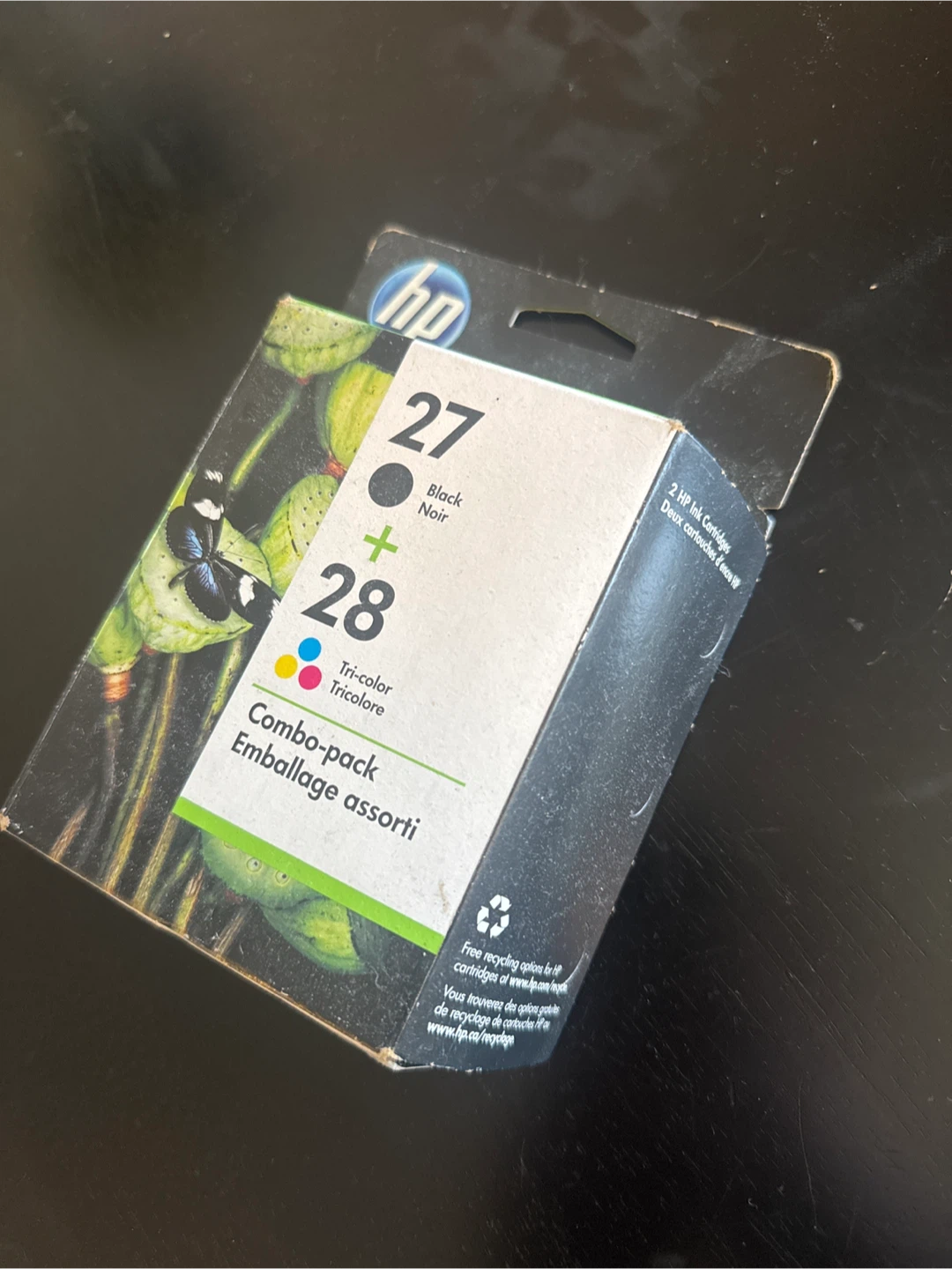 HP 27 Black and 28 Tri-color Ink Cartridge Combo Pack