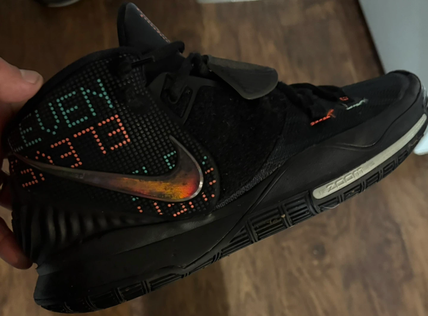 Nike Kyrie 6 "Shot Clock" basketball shoe in a black