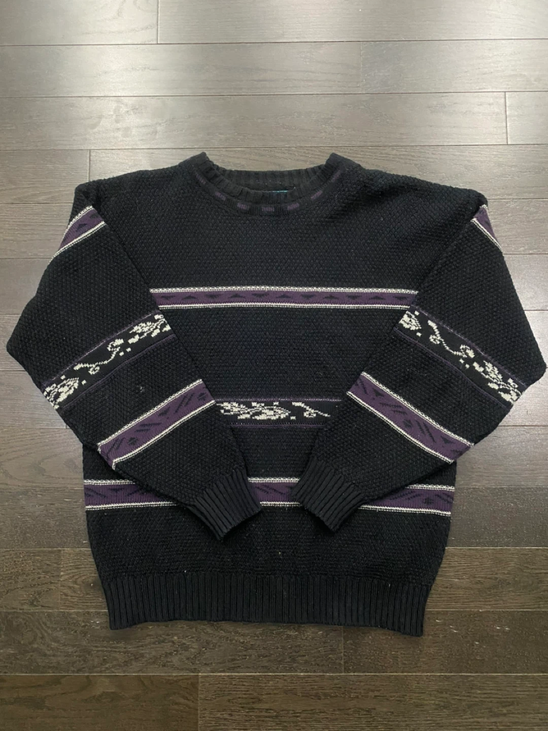 Vintage Patterned Knit Sweater – Cozy 90s Style - photo 3