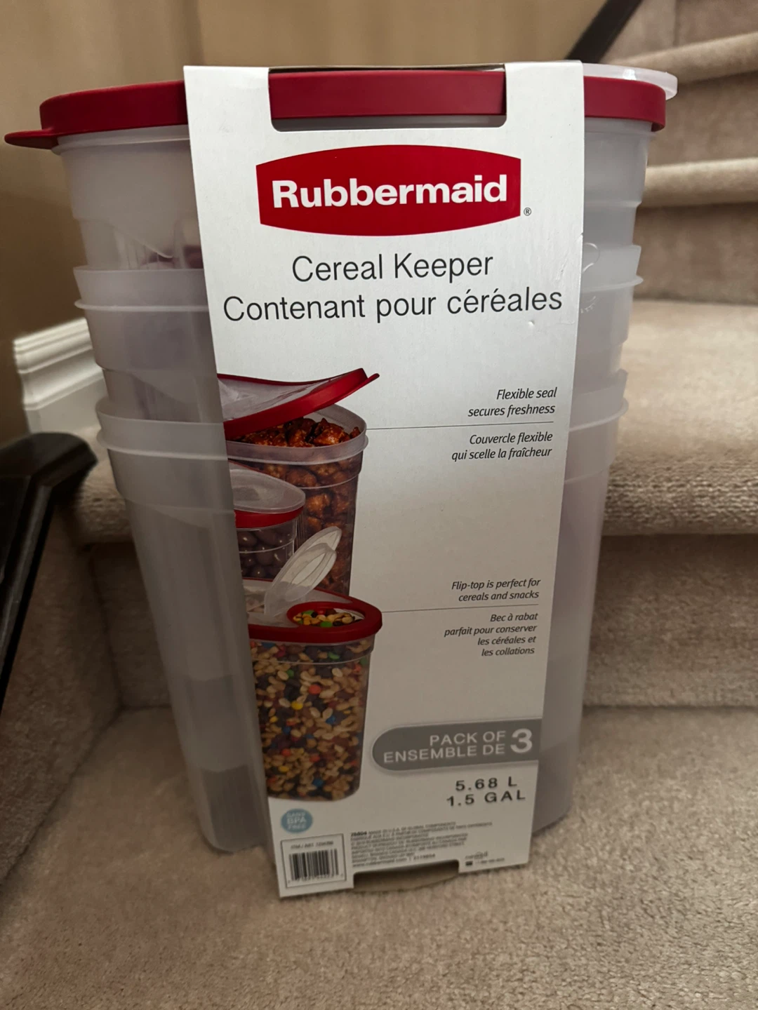 Rubbermaid Cereal Keeper Containers - 3 Pack
