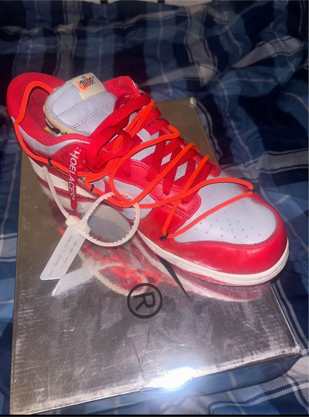 Nike Dunk Low Lthr/ OW University Red Size 10.5
