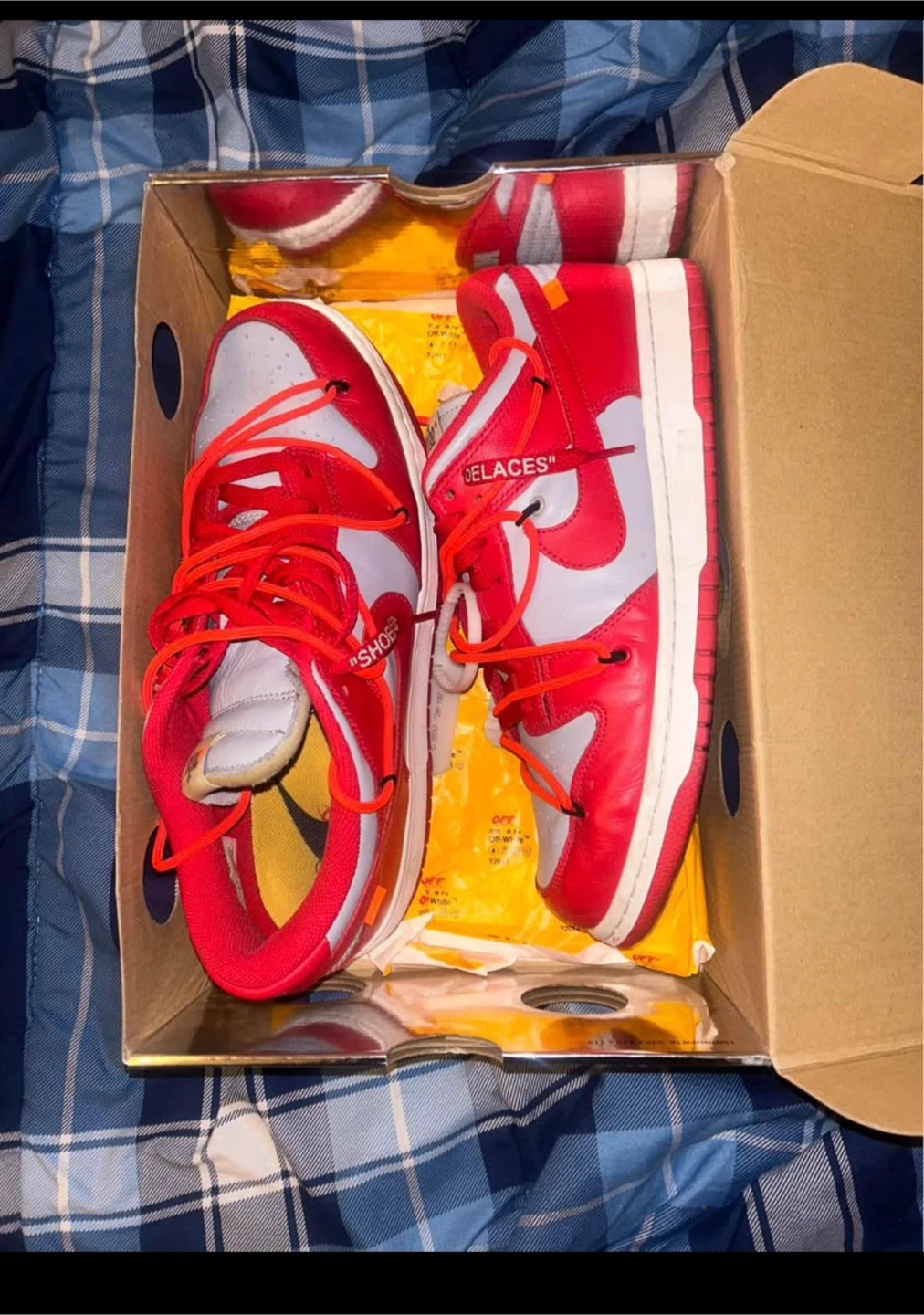 Nike Dunk Low Lthr/ OW University Red Size 10.5 - photo 2