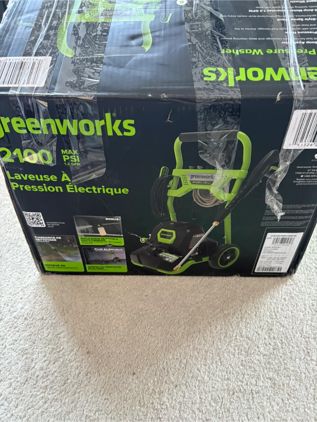 Greenworks 2100 PSI Electric Pressure Washer – New