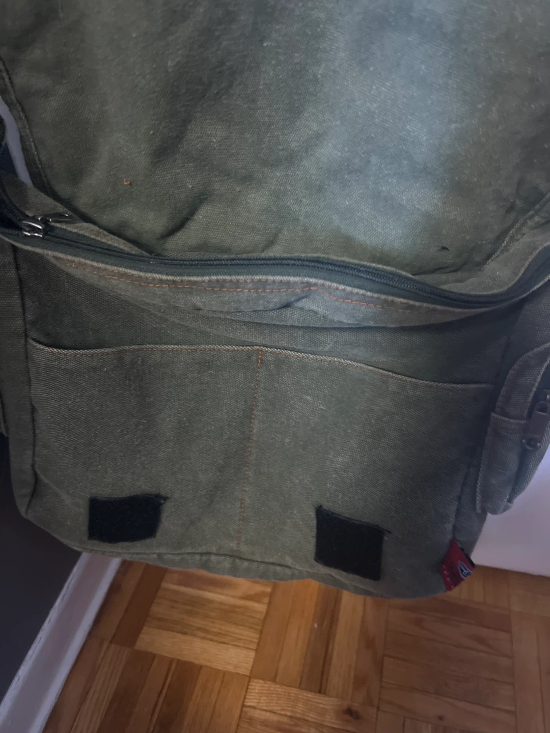 Olive Green Messenger Bag with Graphic Print - photo 2