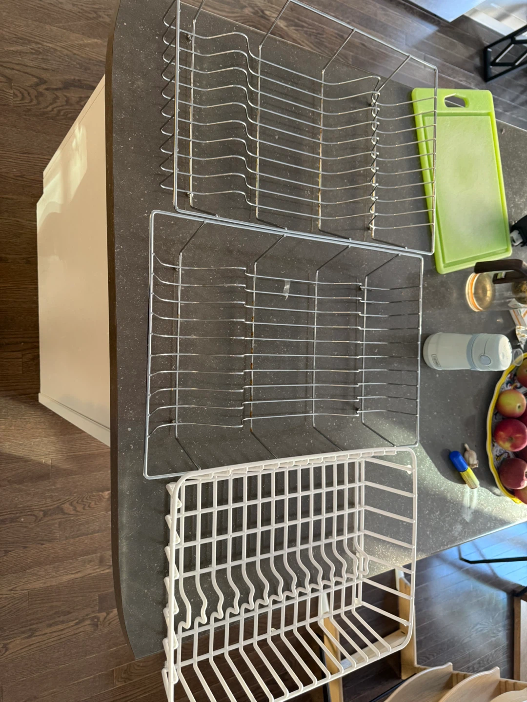 Two Metal and One White Plastic Dish Racks - photo 2