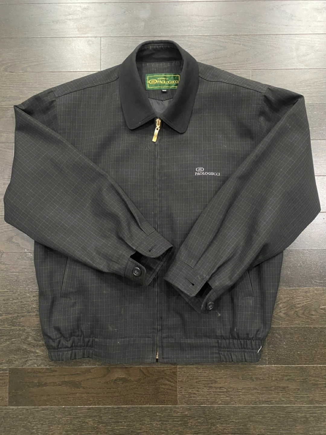 Paolo Gucci Designer Zip Jacket - Luxury Check Pattern