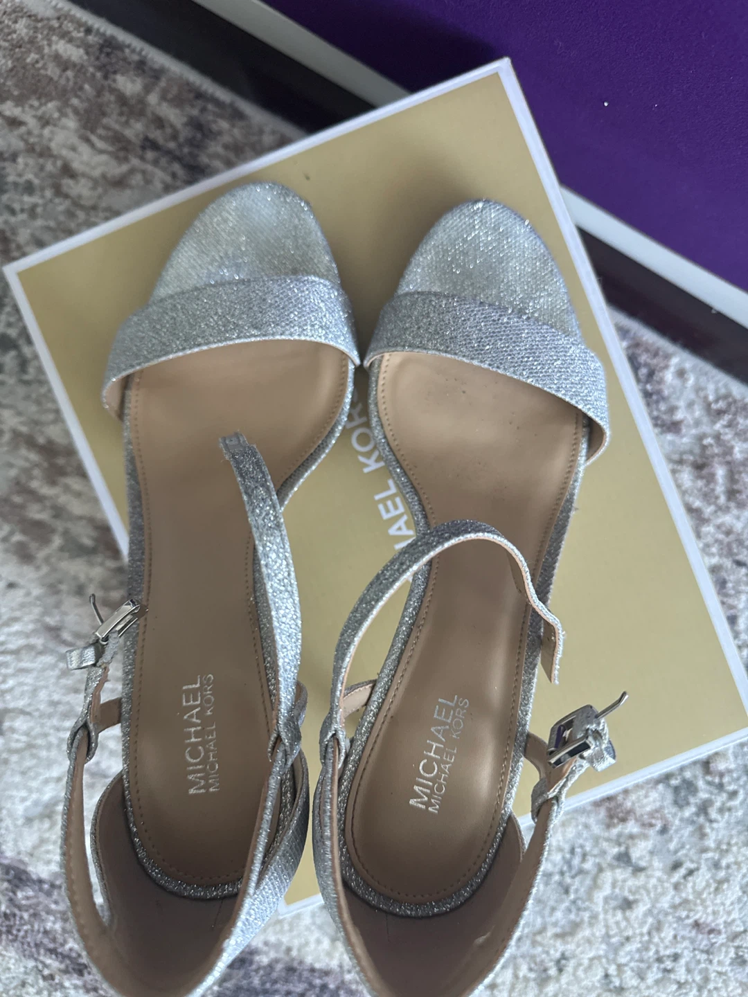 Michael Kors Women's Silver Glitter Heels - Size 8M - photo 4