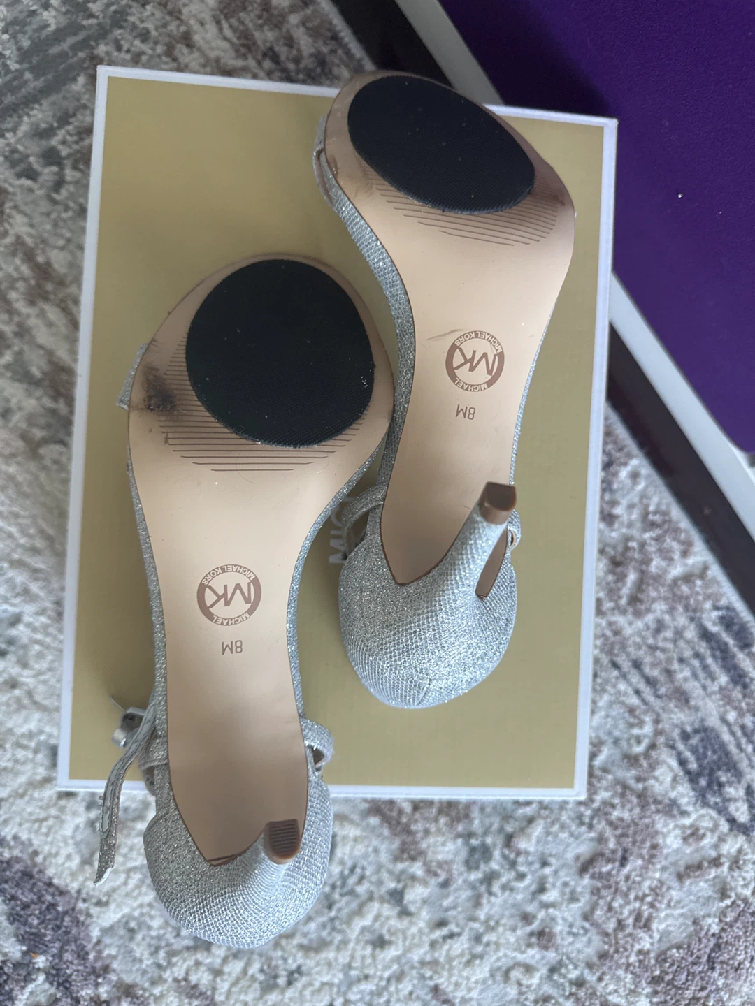 Michael Kors Women's Silver Glitter Heels - Size 8M - photo 3