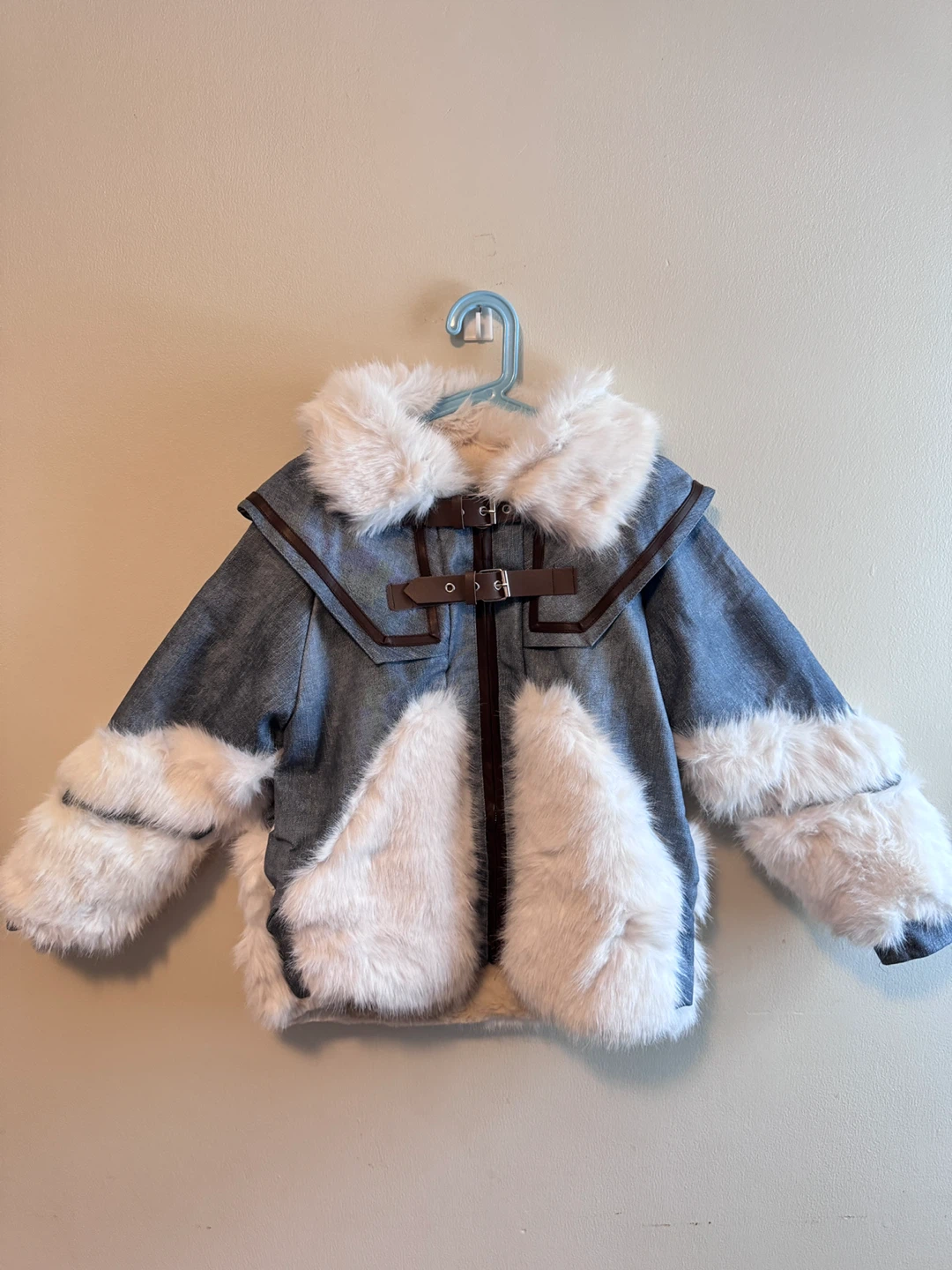Denim Jacket with Faux Fur Trim Toddler 9-10T