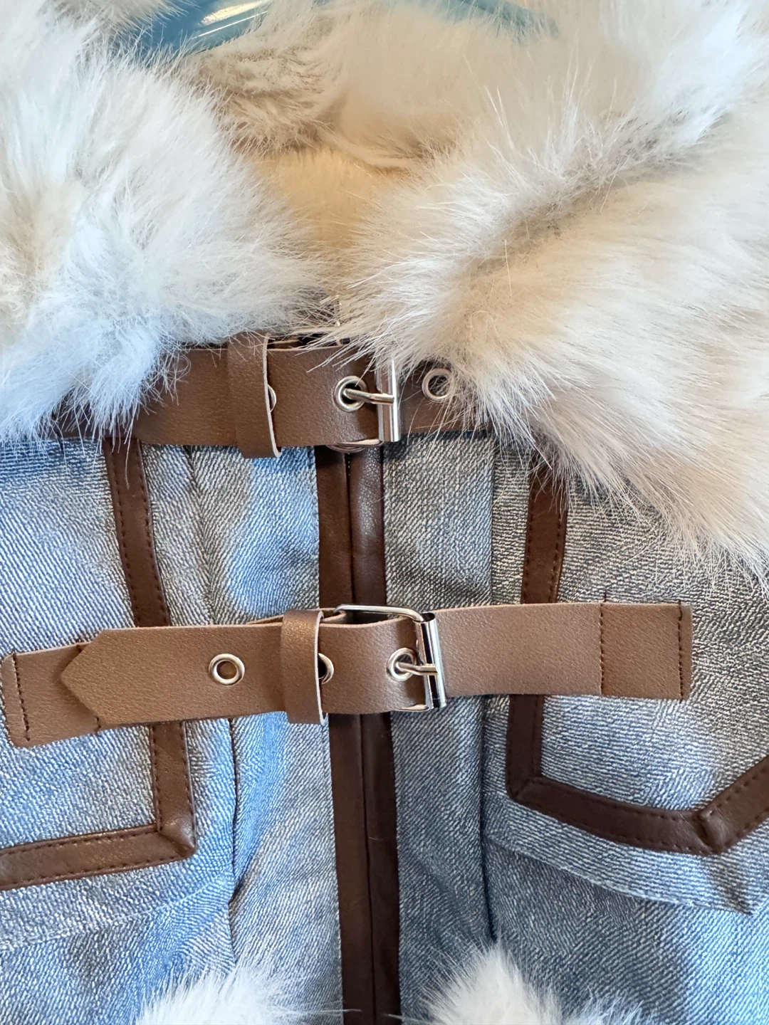 Denim Jacket with Faux Fur Trim Toddler 9-10T - photo 2