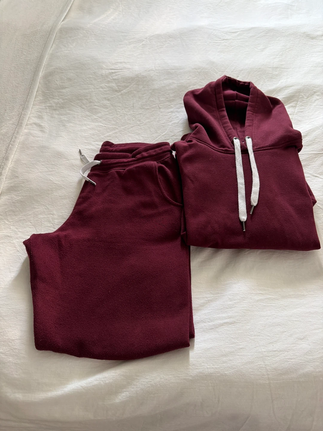 Maroon Hoodie and Sweatpants Set