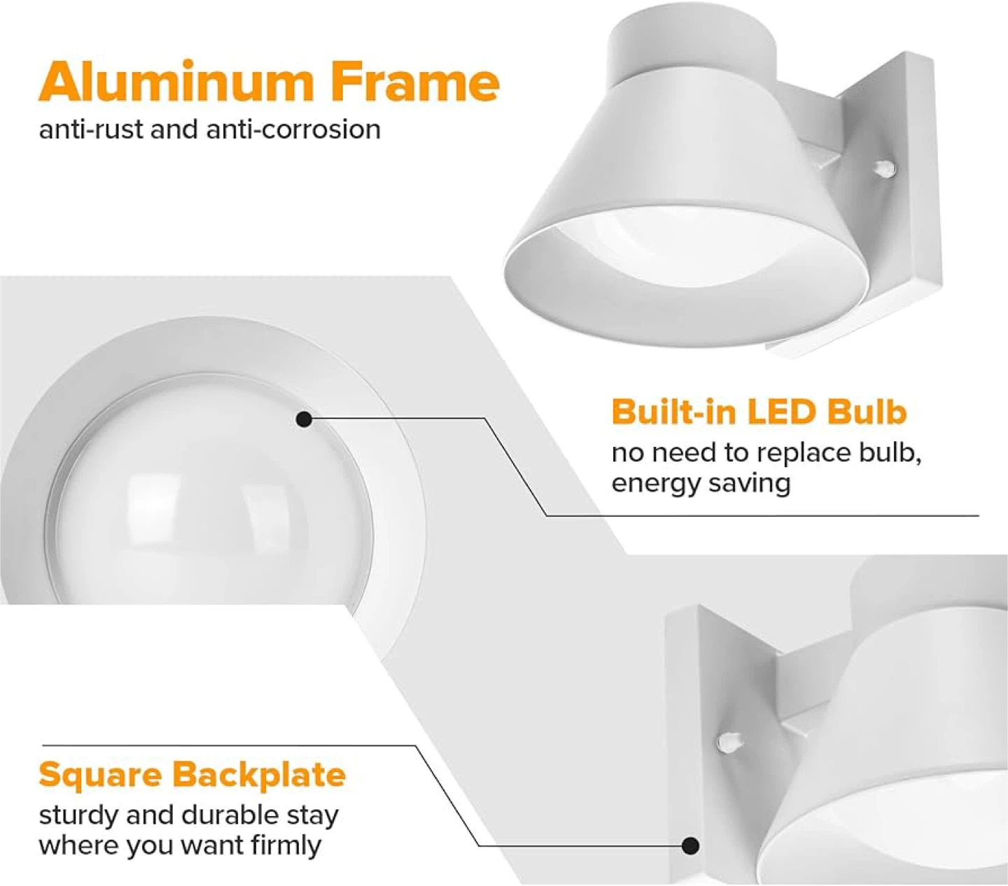 UME White Outdoor Wall Light Fixture - photo 4