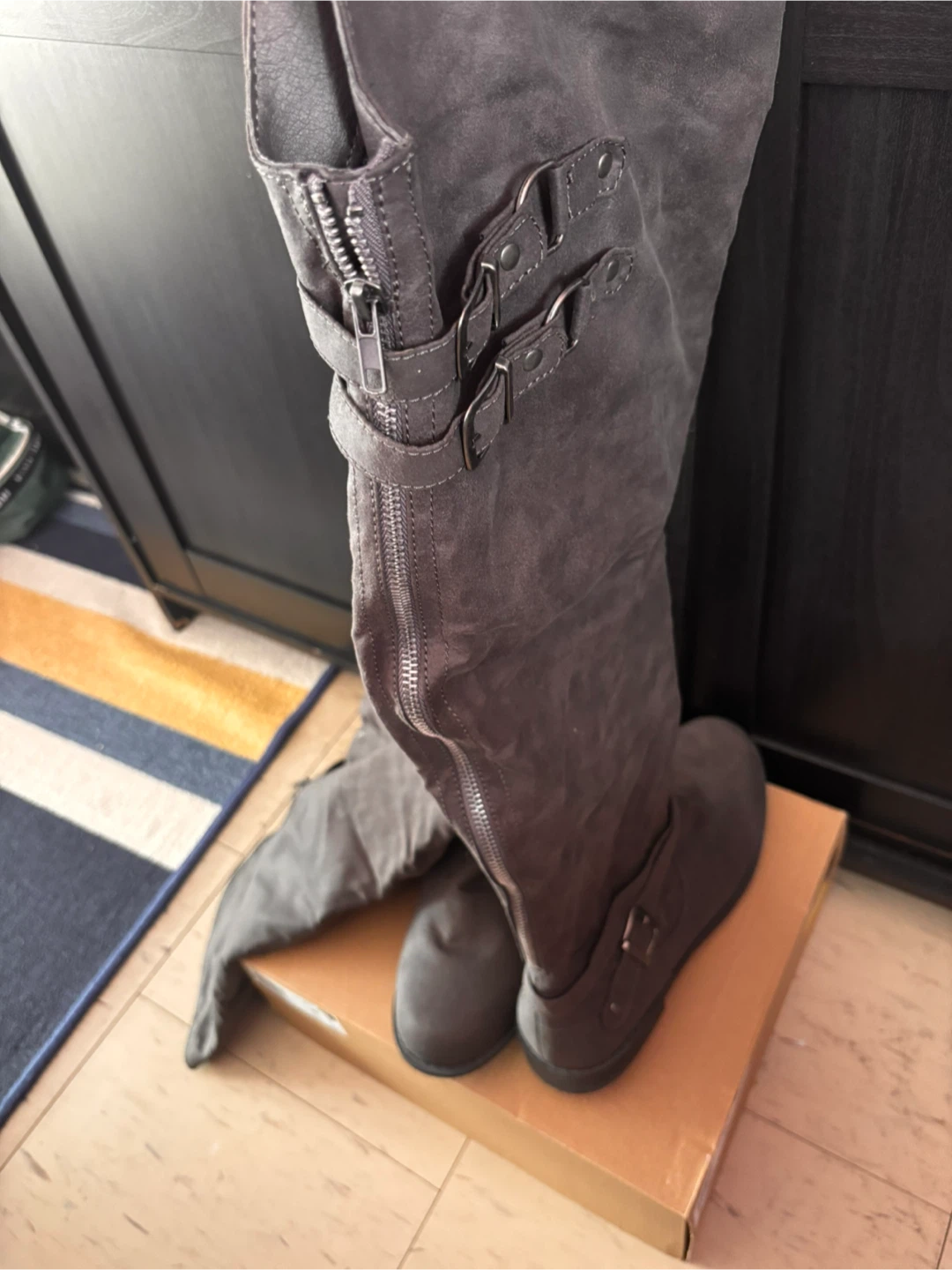 Women's Grey Tall Boots - photo 2