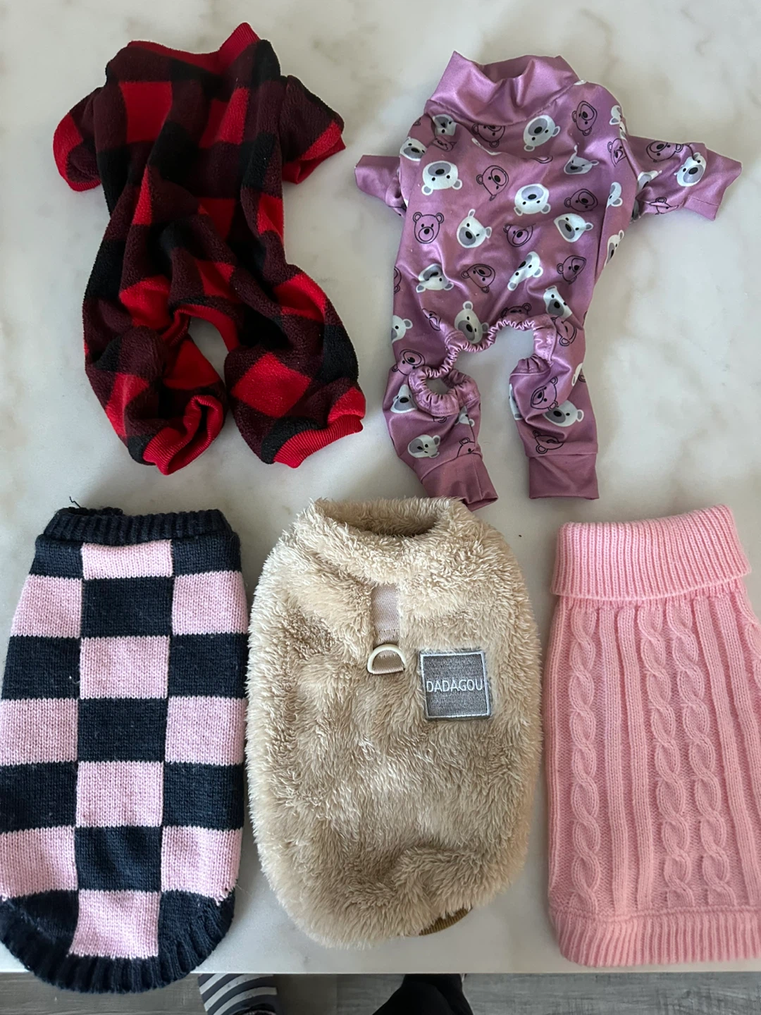 Assorted Dog Clothes - 5 Pieces size small.