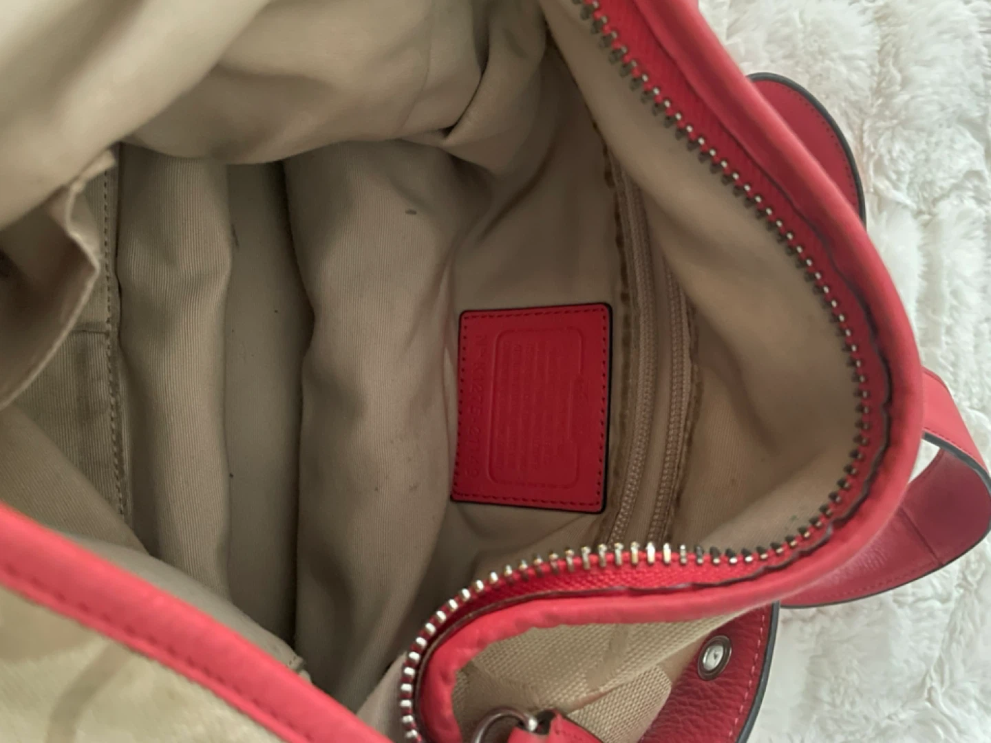 Coach Signature Canvas & Leather Shoulder Bag - Tan/Coral - photo 5