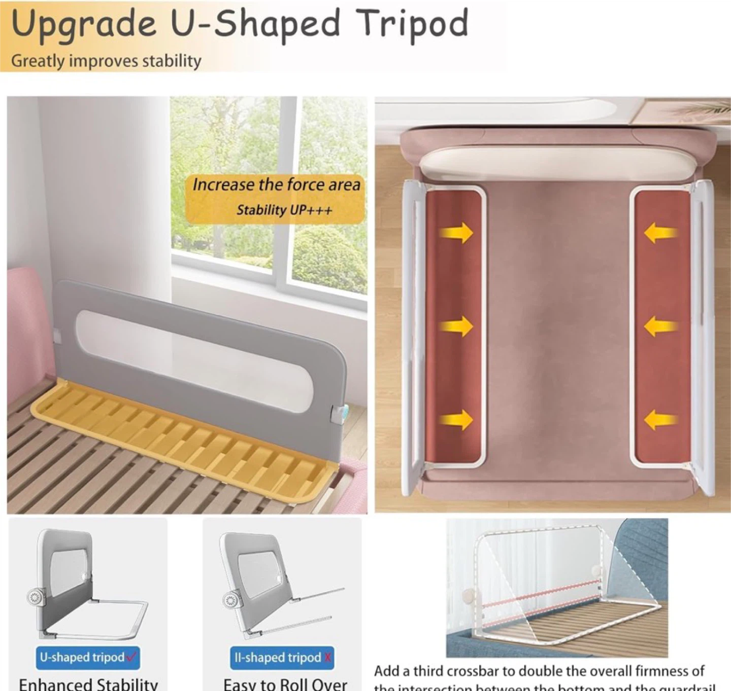 Foldable Baby Bed Rails Guard for Toddlers, Folding  Bed Rail - photo 2
