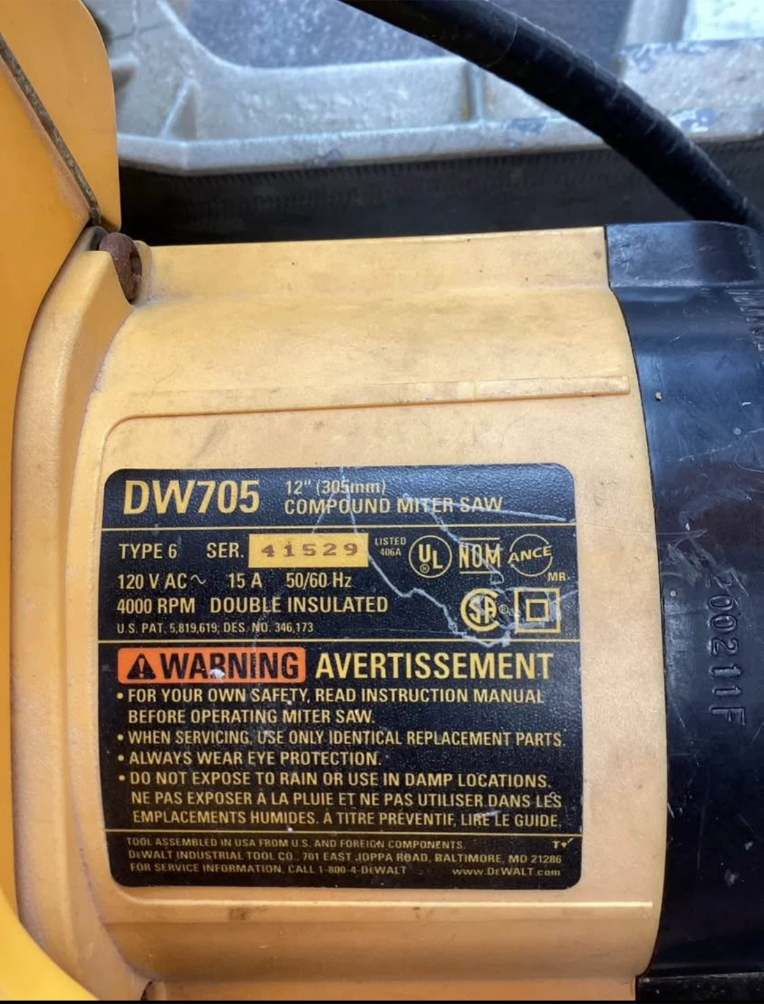 DeWALT DW705 Compound Mitre Saw - photo 2