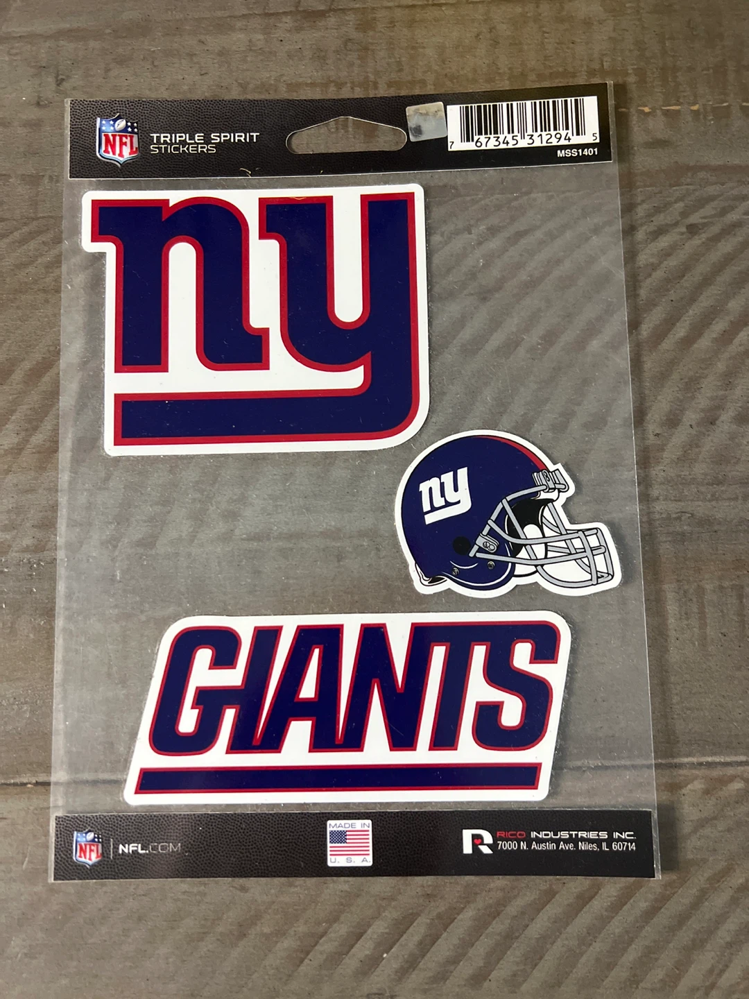 NFL New York Giants "NY" & Helmet Stickers - Set of 5 - photo 2