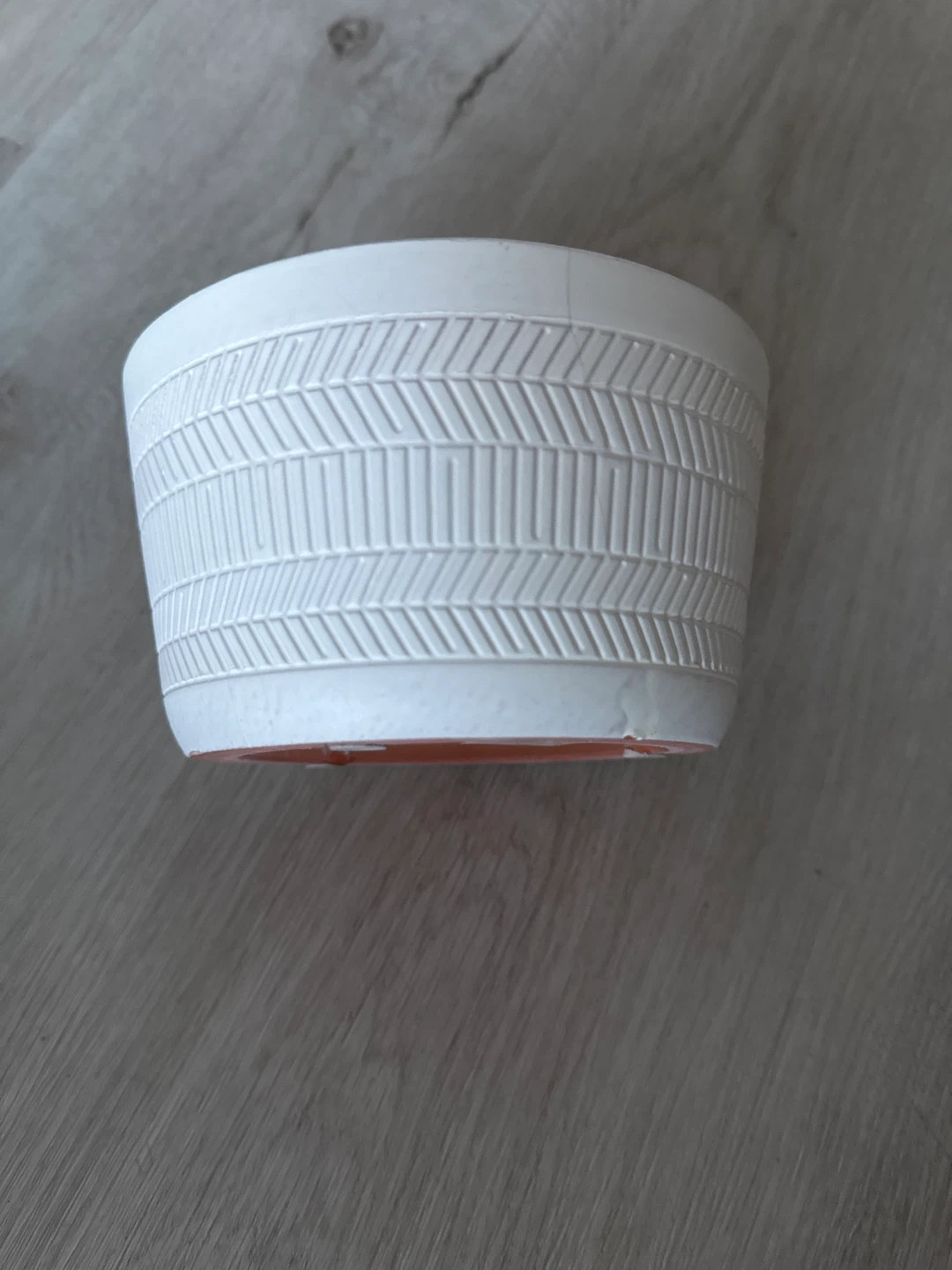 White Ceramic Planter Pot with Embossed Design - photo 2