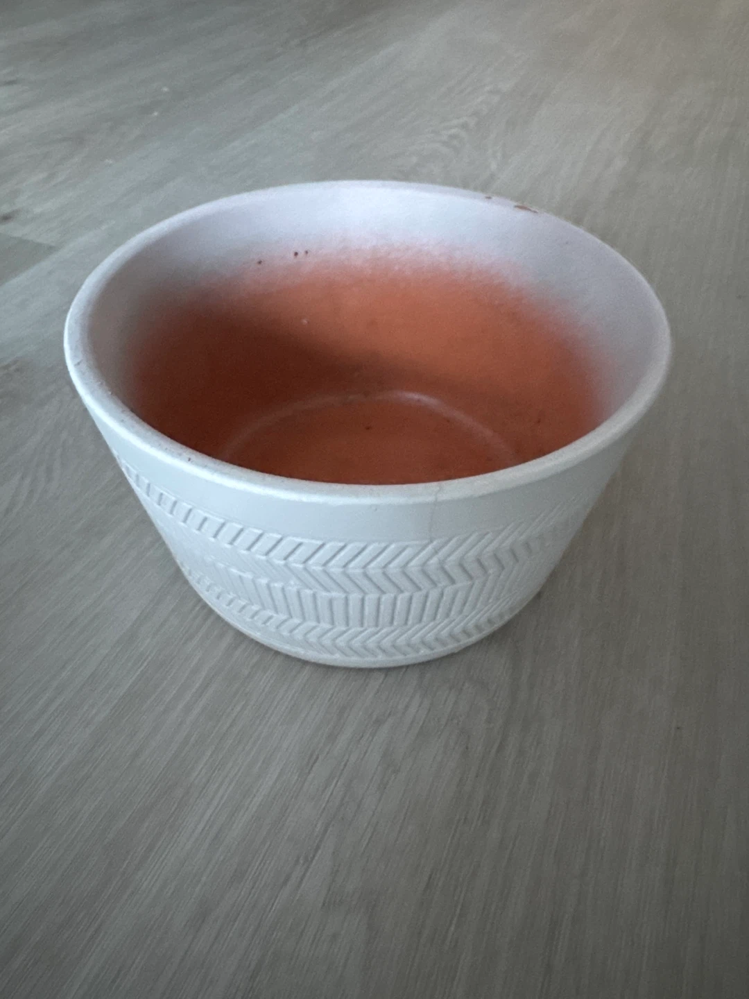White Ceramic Planter Pot with Embossed Design