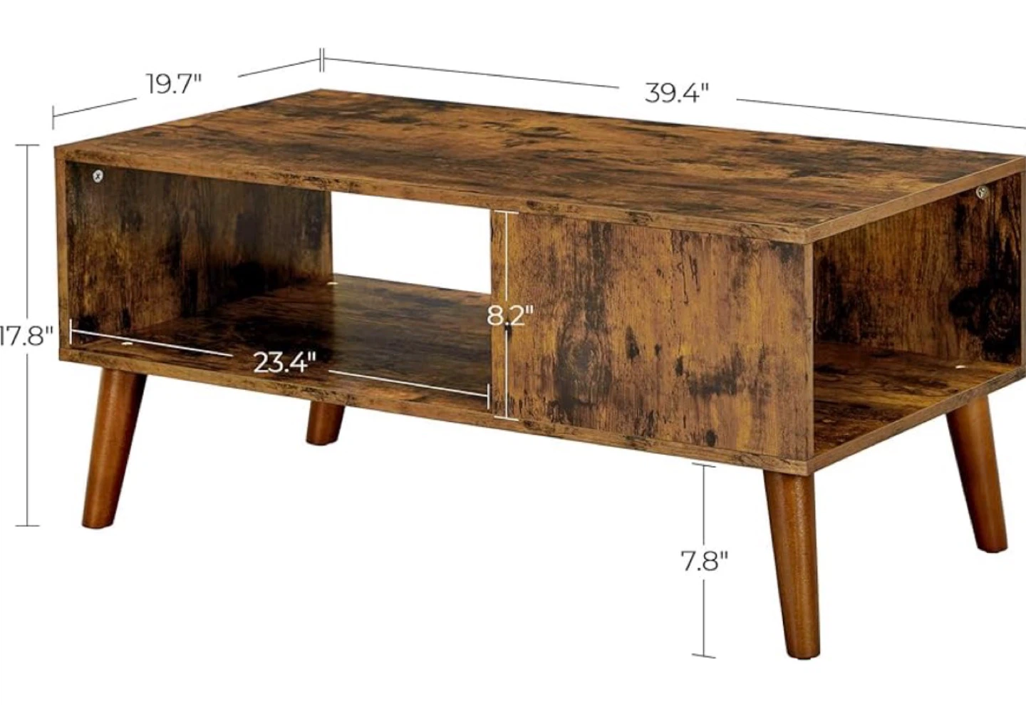 ❗️moving out sale❗️Rustic Wood Coffee Table with Storage Shelf - photo 5