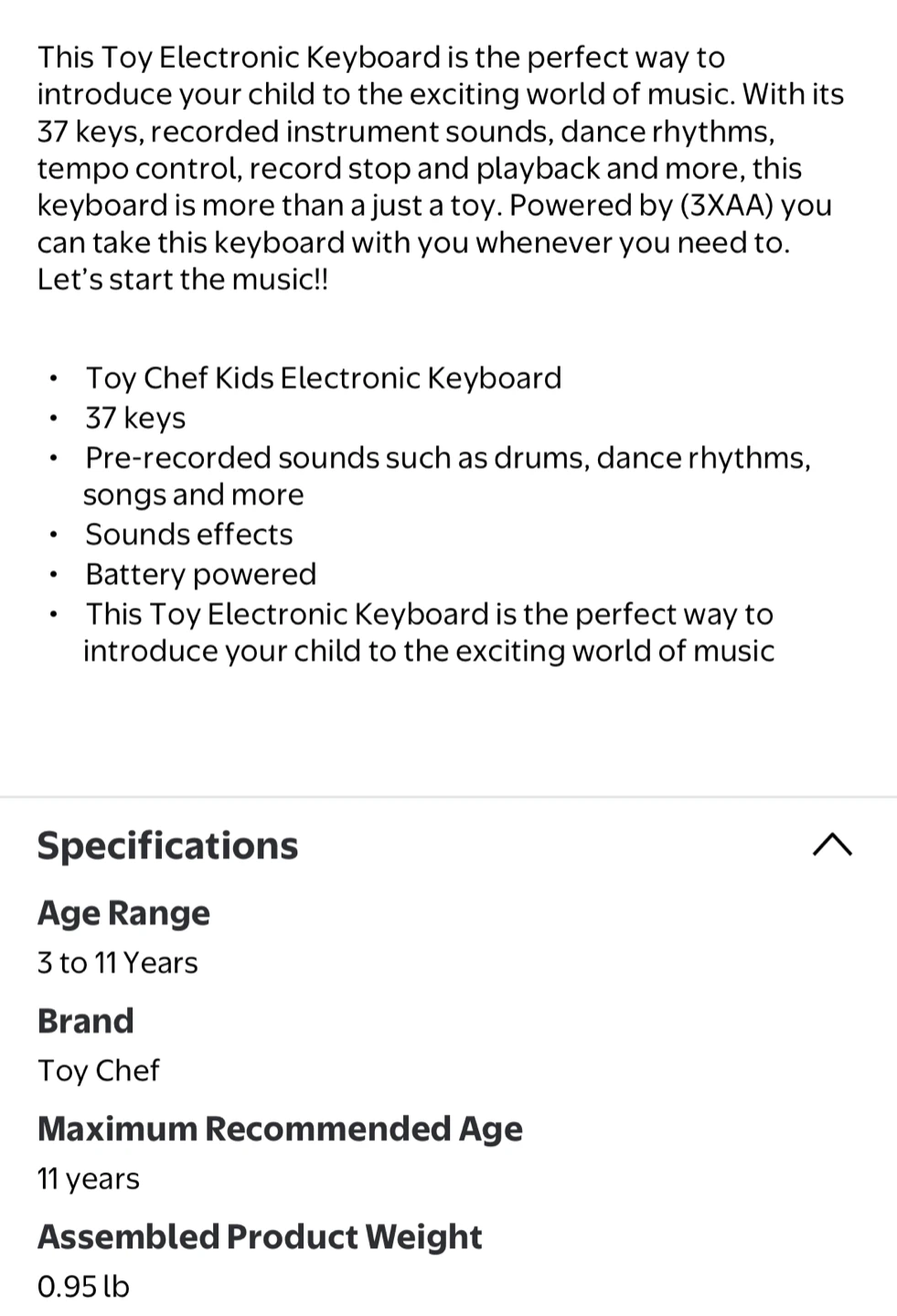 New Toy To Go Kids Electronic Keyboard - photo 3