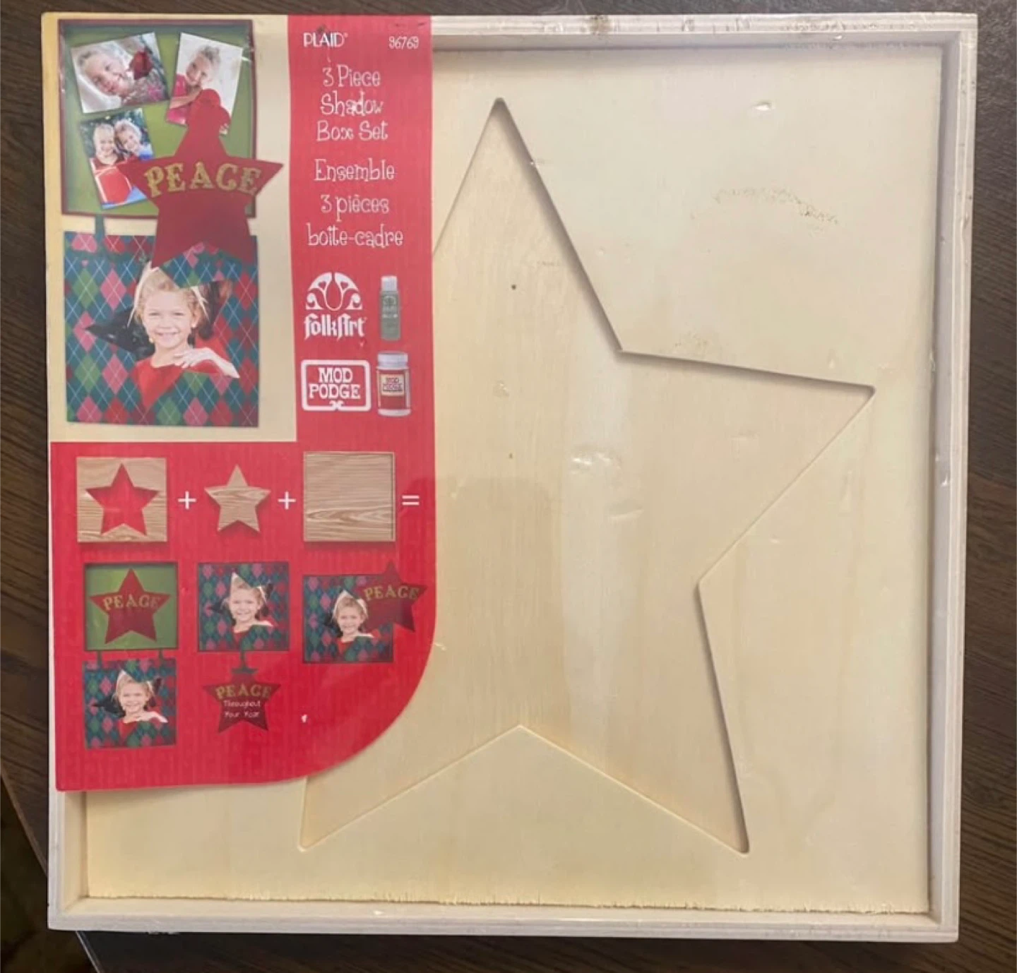Star - Plaid 3 Piece Shadow Box Set