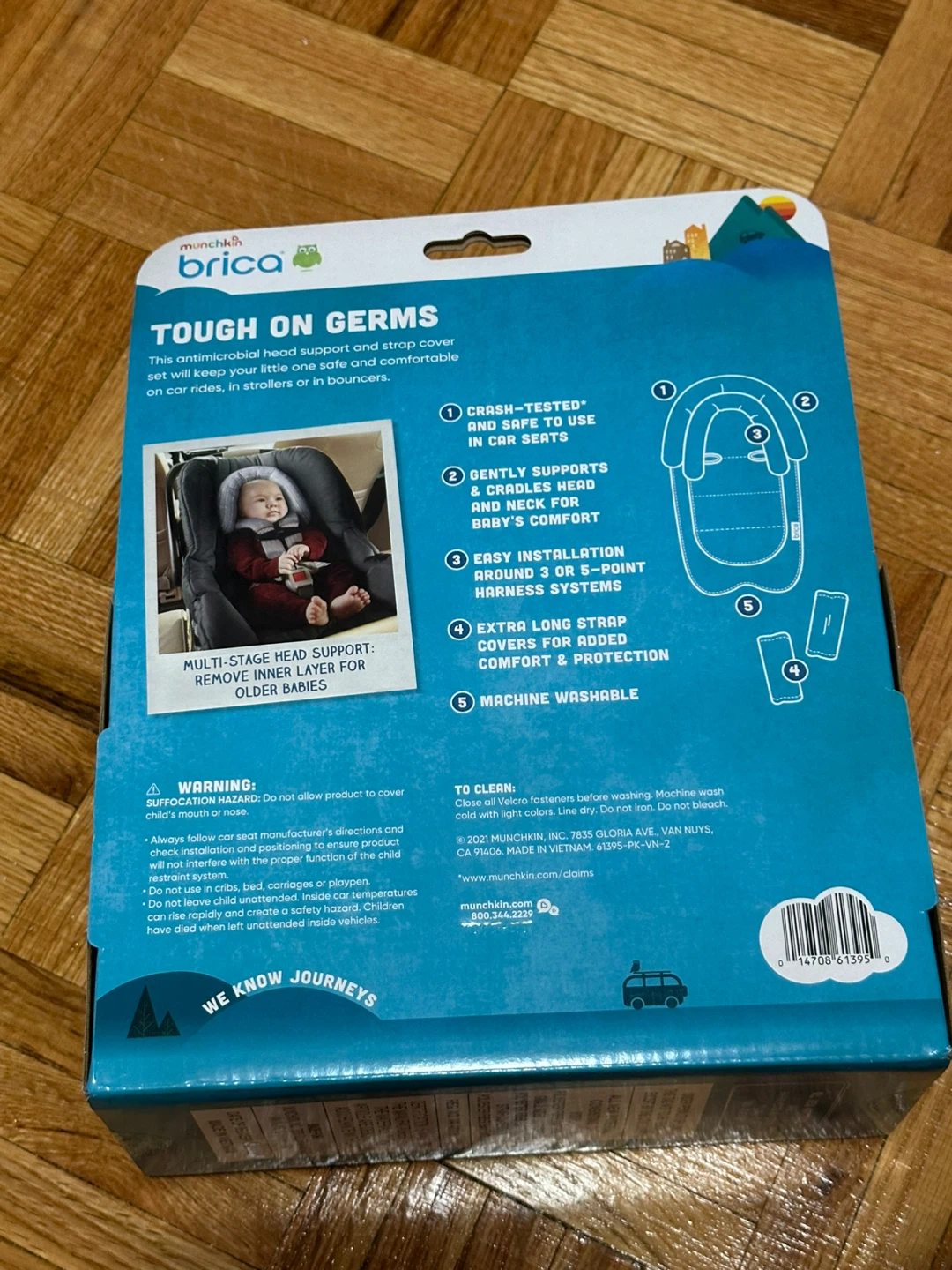 Munchkin Brica Antimicrobial Head Support & Strap Covers - photo 2