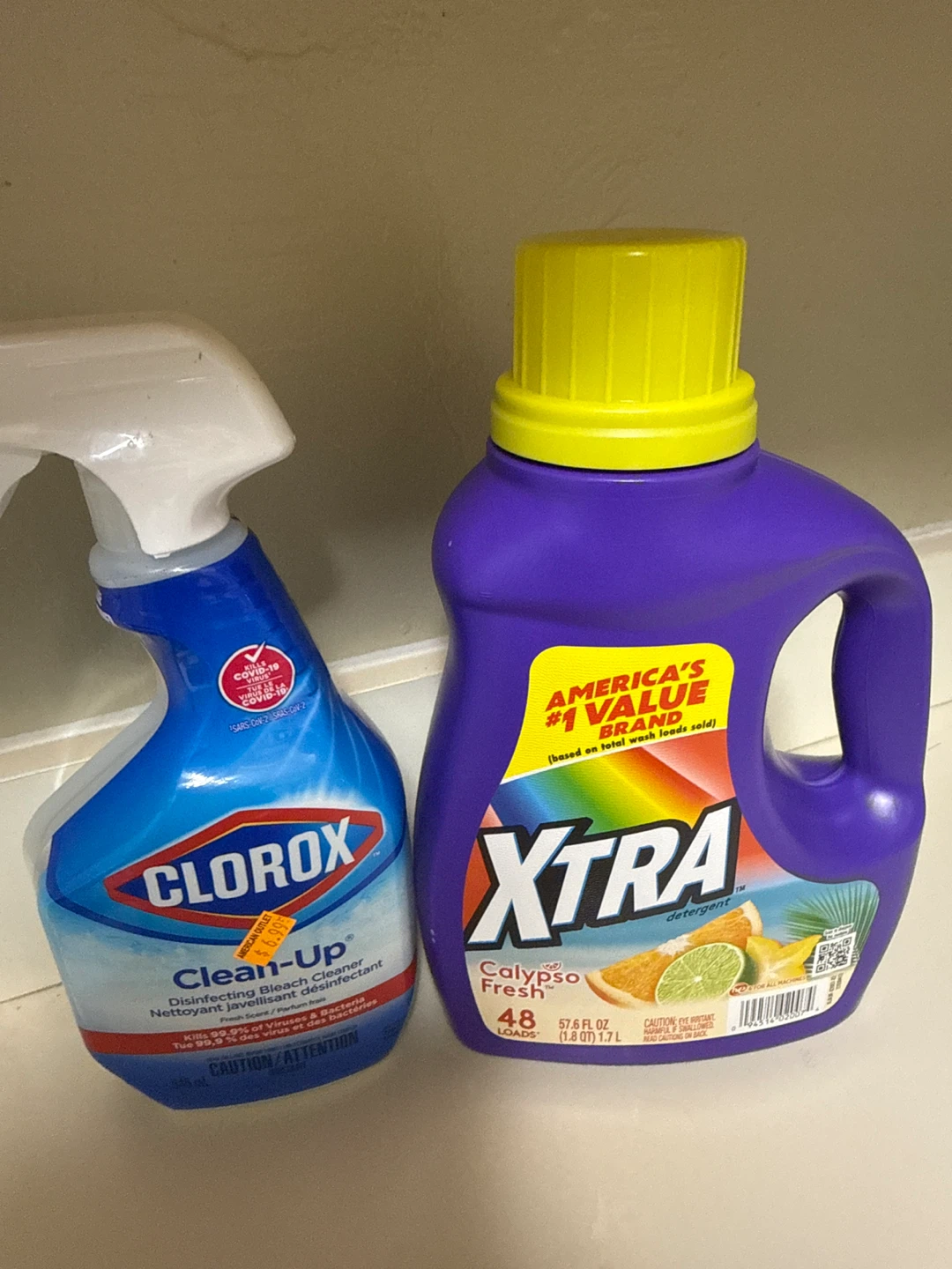 Clorox spray and laundry soap