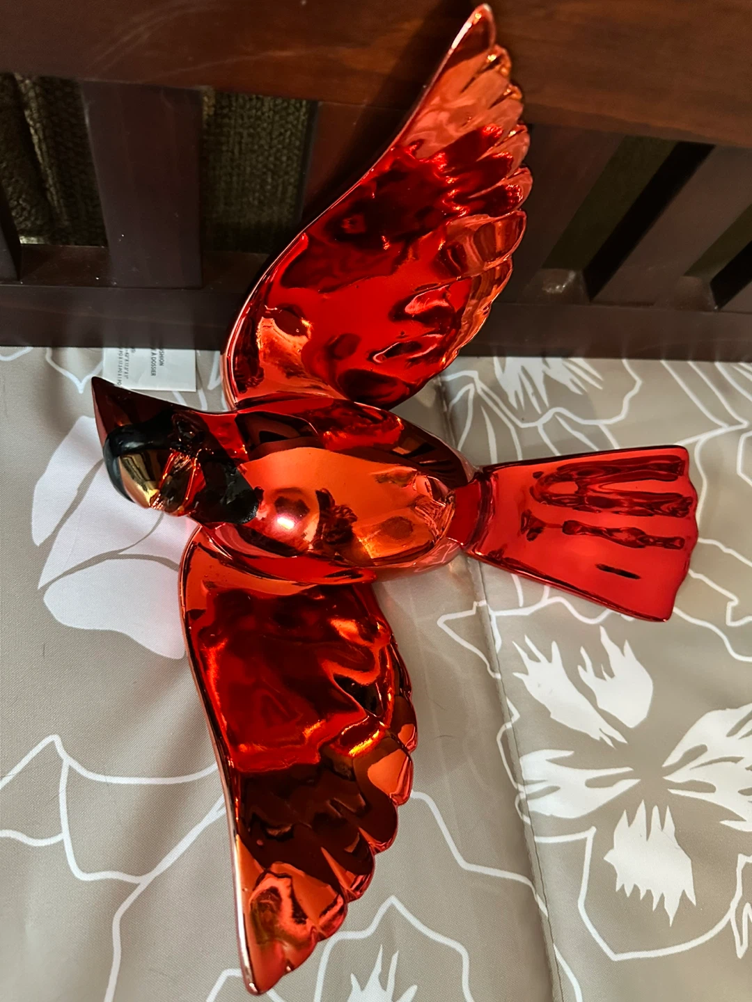 Metallic Red Cardinal Bird Figurine - photo 3